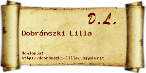 Dobránszki Lilla névjegykártya
